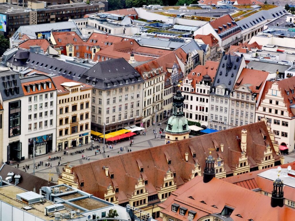 Der Blick auf die historische Altstadt in Leipzig - sie gehört zu den Sachsen Sehenswürdigkeiten