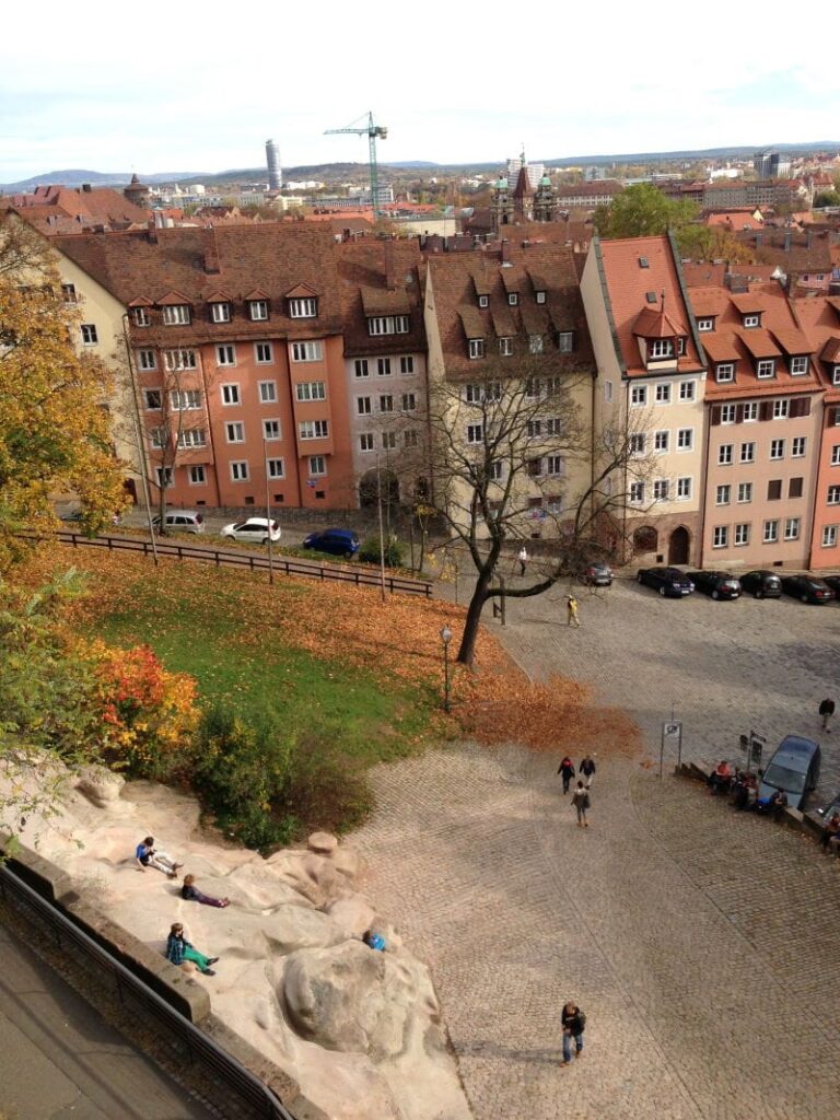 Sehenswürdigkeiten Nürnberg - Sandsteinfelsen unterhalb der Burg